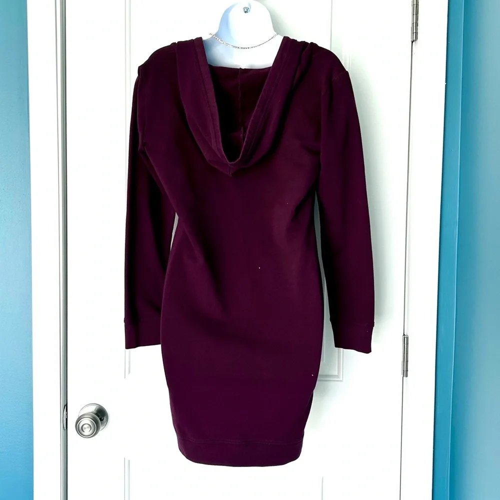 NY&Co maroon hooded sweatshirt dress Size S GUC